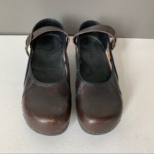 Sanita Brown Leather Maryjane Style Shoes Size 34